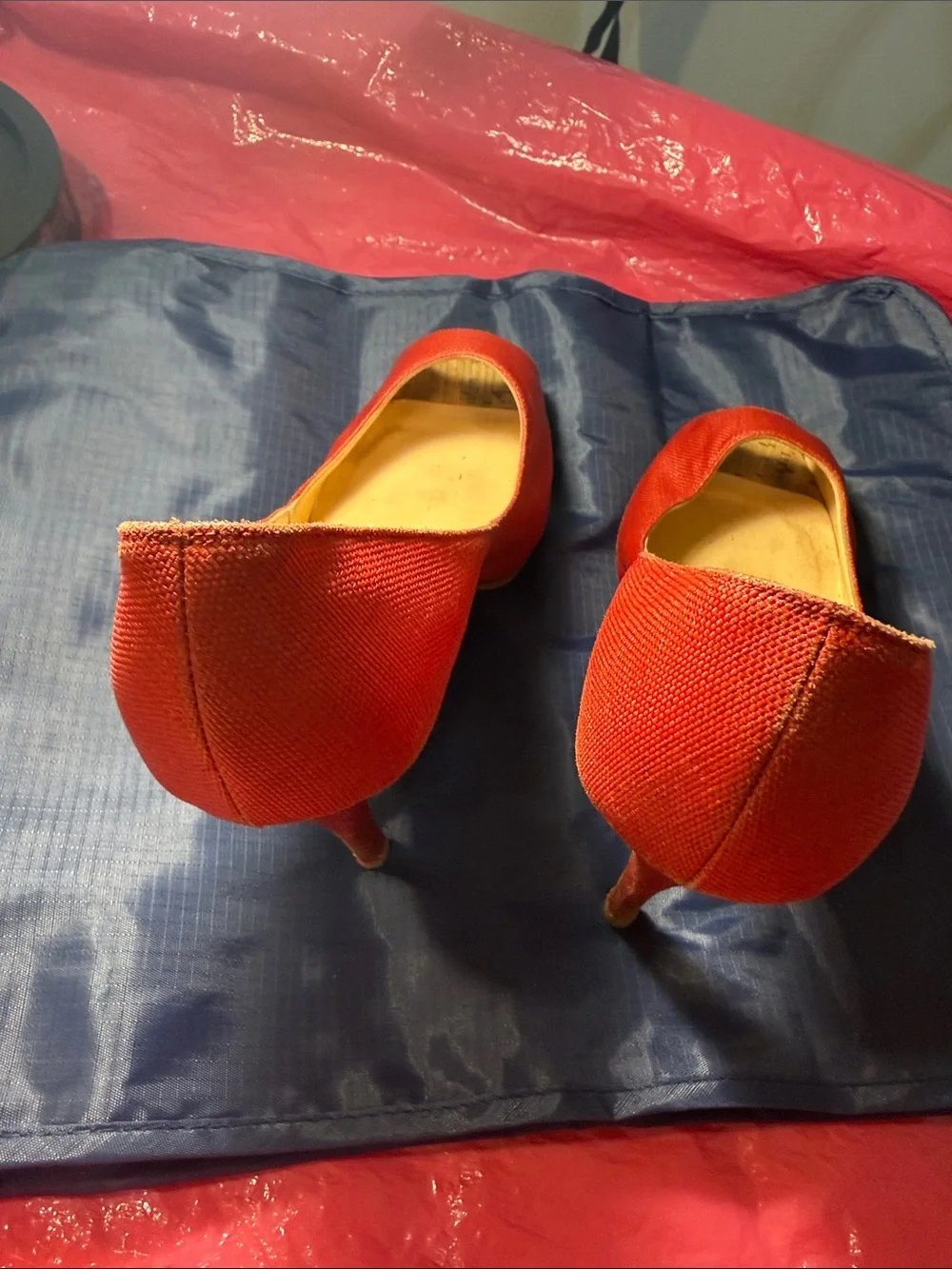 Parisian Works Red Peep-Toe High Heels